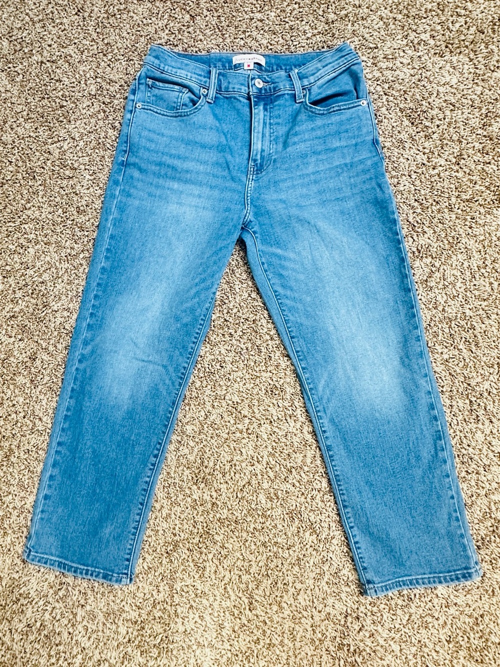 Lucky Brand '90s Loose High Rise Crop Straight Leg Denim Jeans 6/28